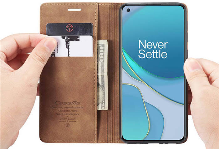 CaseMe OnePlus 8T Wallet Kickstand Magnetic Flip Leather Case