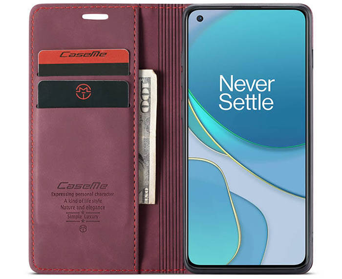 CaseMe OnePlus 8T Wallet Kickstand Magnetic Flip Leather Case