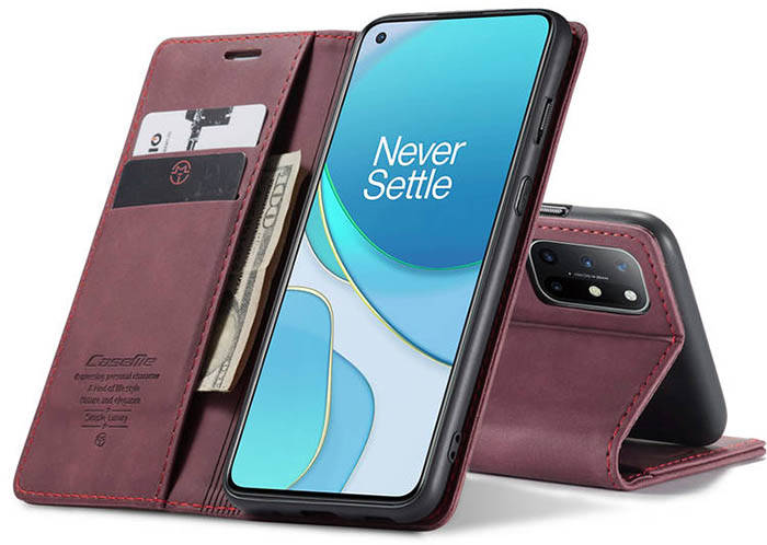 CaseMe OnePlus 8T Wallet Kickstand Magnetic Flip Leather Case