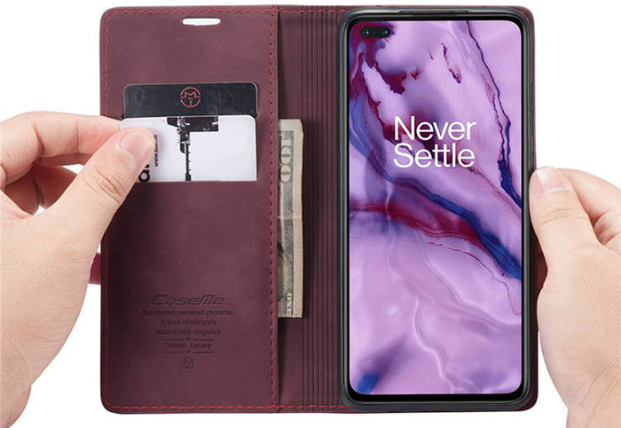 CaseMe OnePlus Nord Wallet Kickstand Magnetic Flip Leather Case