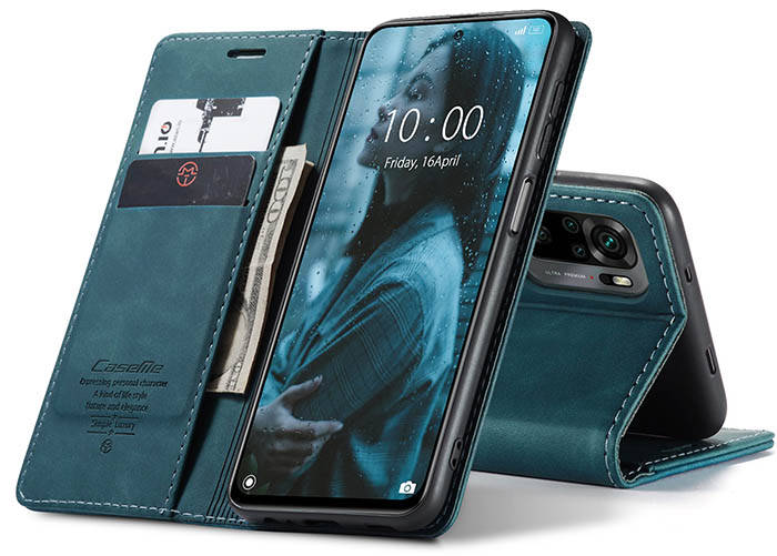 CaseMe Xiaomi Redmi Note 10 4G/Note 10S Wallet Kickstand Magnetic Flip Leather Case