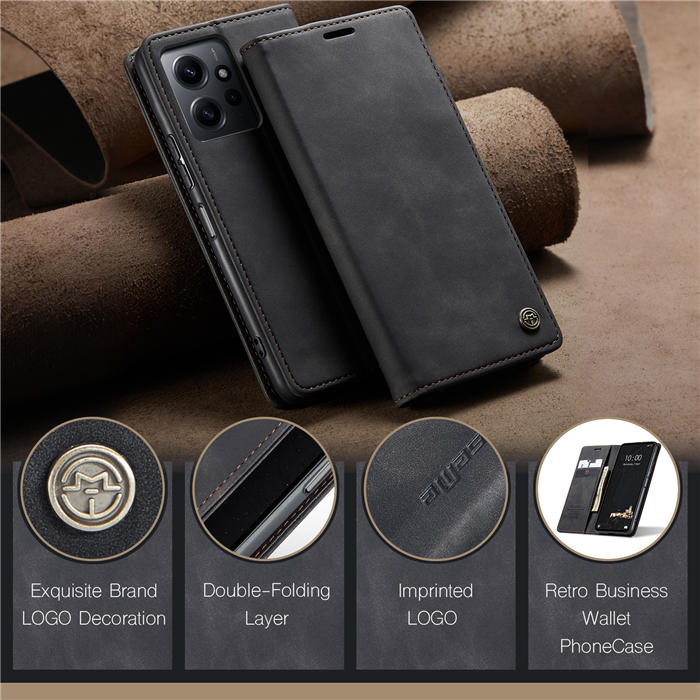 CaseMe Xiaomi Redmi Note 12 4G Wallet Suede Leather Case