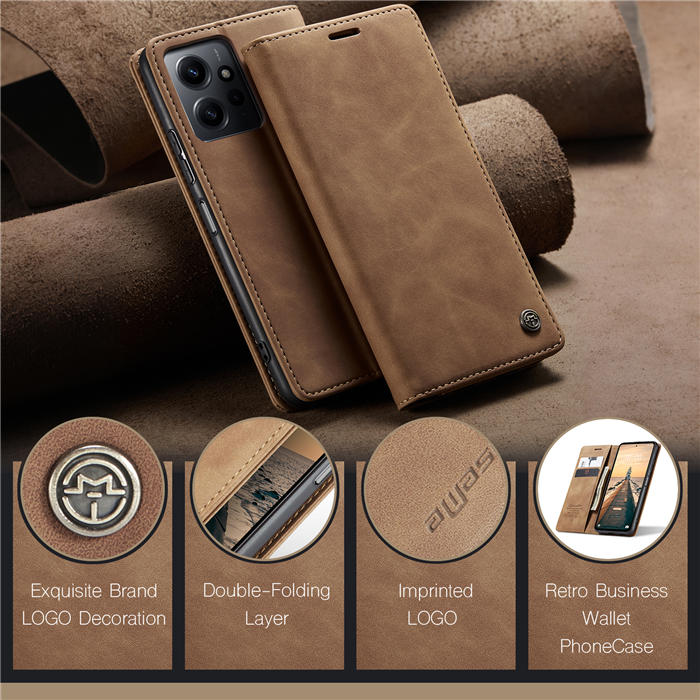 CaseMe Xiaomi Redmi Note 12 4G Wallet Suede Leather Case