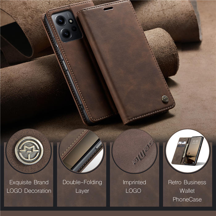 CaseMe Xiaomi Redmi Note 12 4G Wallet Suede Leather Case