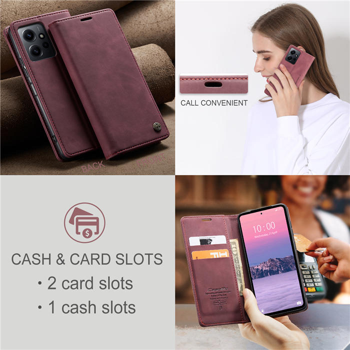 CaseMe Xiaomi Redmi Note 12 4G Wallet Suede Leather Case