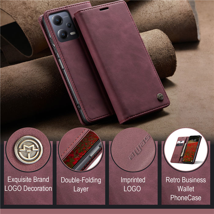 CaseMe Xiaomi POCO X5 5G Wallet Retro Suede Leather Case