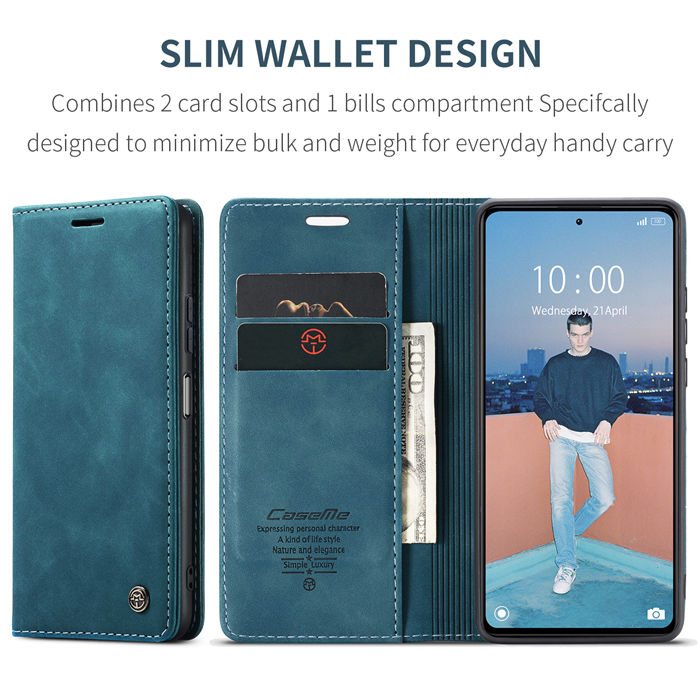 CaseMe Xiaomi POCO X5 Pro 5G Wallet Retro Suede Leather Case