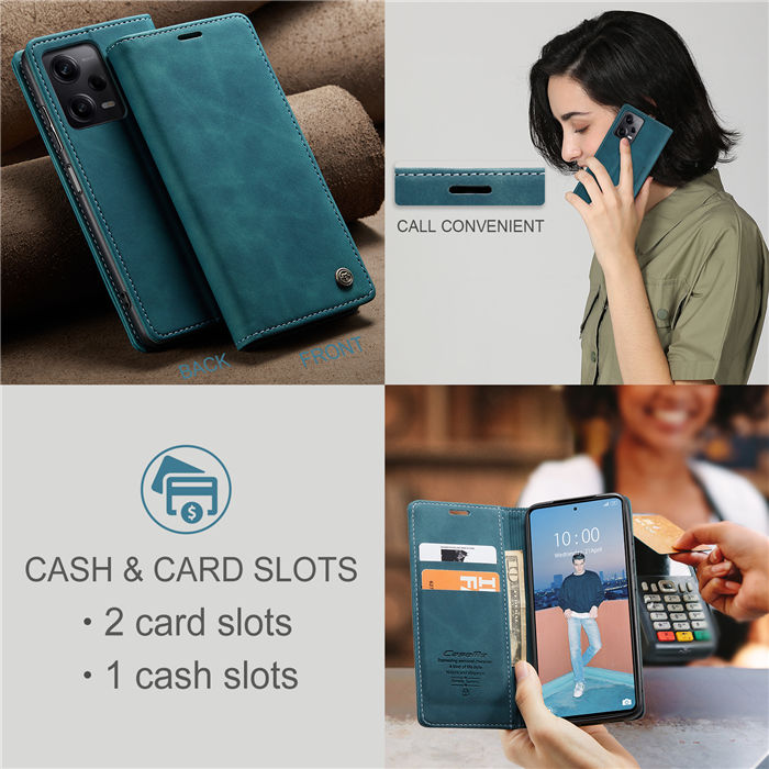 CaseMe Xiaomi POCO X5 Pro 5G Wallet Retro Suede Leather Case