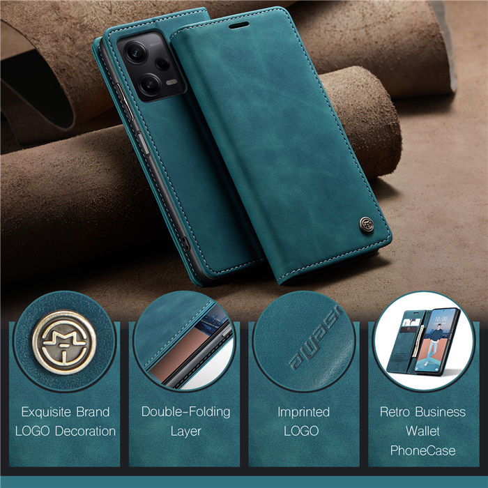 CaseMe Xiaomi POCO X5 Pro 5G Wallet Retro Suede Leather Case