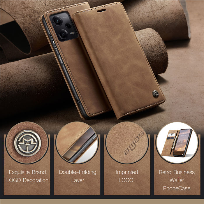 CaseMe Xiaomi POCO X5 Pro 5G Wallet Retro Suede Leather Case