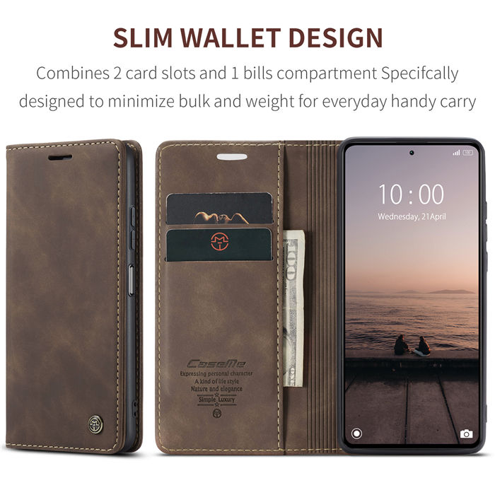 CaseMe Xiaomi POCO X5 Pro 5G Wallet Retro Suede Leather Case