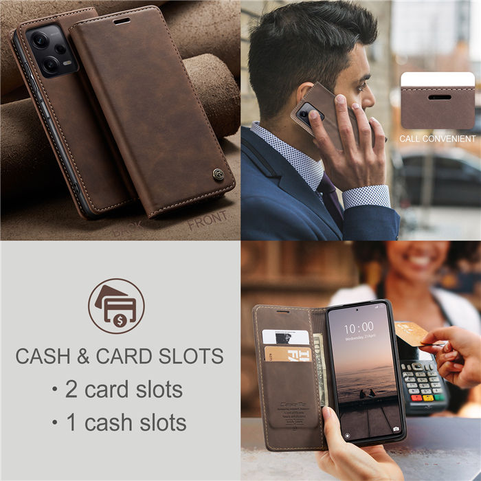 CaseMe Xiaomi POCO X5 Pro 5G Wallet Retro Suede Leather Case