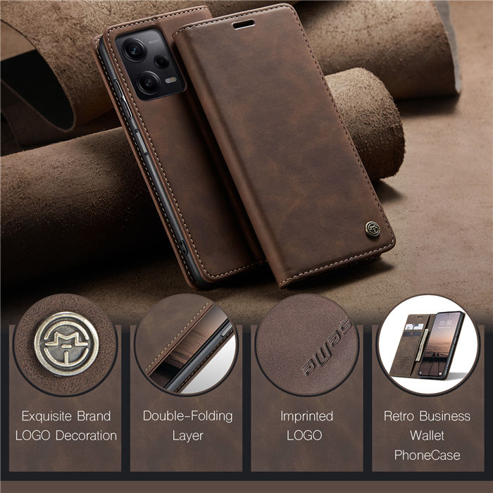 CaseMe Xiaomi POCO X5 Pro 5G Wallet Retro Suede Leather Case