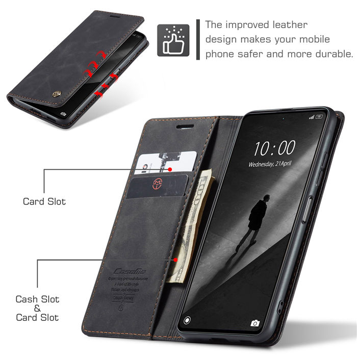 CaseMe Xiaomi Redmi Note 12 Pro Plus Wallet Retro Suede Leather Case