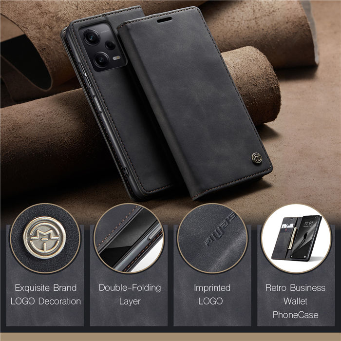 CaseMe Xiaomi Redmi Note 12 Pro Plus Wallet Retro Suede Leather Case