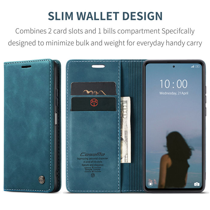 CaseMe Xiaomi Redmi Note 12 Pro Plus Wallet Retro Suede Leather Case