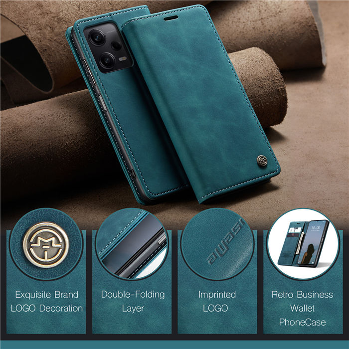 CaseMe Xiaomi Redmi Note 12 Pro Plus Wallet Retro Suede Leather Case