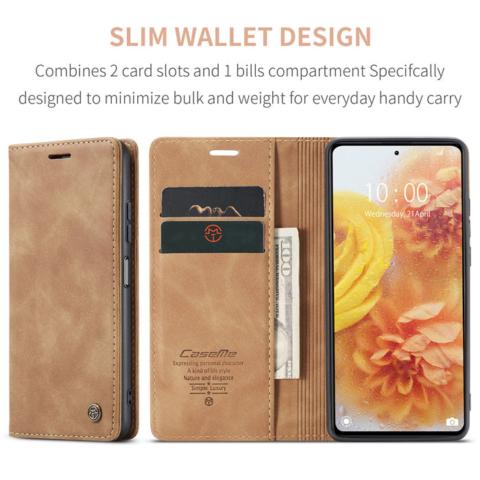 CaseMe Xiaomi Redmi Note 12 Pro Plus Wallet Retro Suede Leather Case