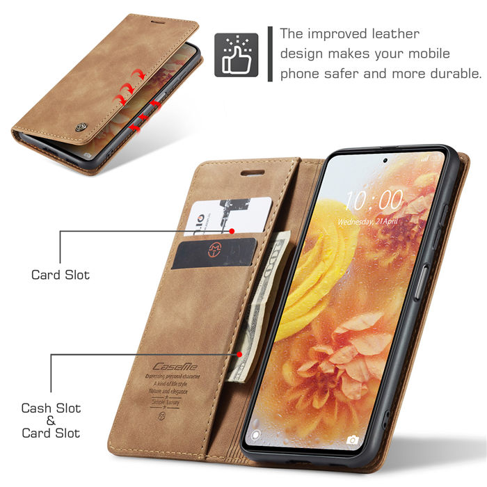 CaseMe Xiaomi Redmi Note 12 Pro Plus Wallet Retro Suede Leather Case