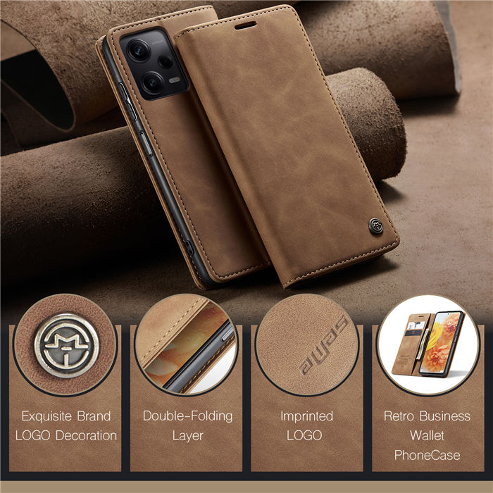 CaseMe Xiaomi Redmi Note 12 Pro Plus Wallet Retro Suede Leather Case