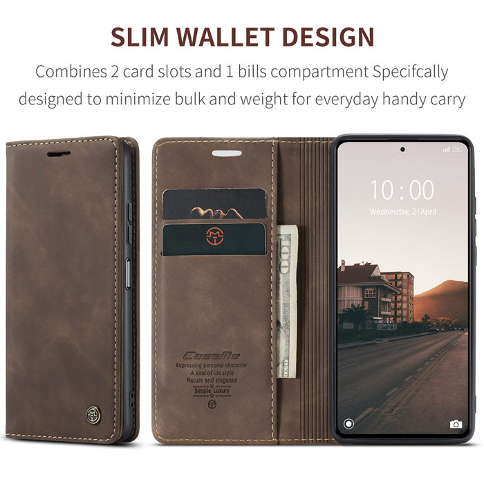 CaseMe Xiaomi Redmi Note 12 Pro Plus Wallet Retro Suede Leather Case