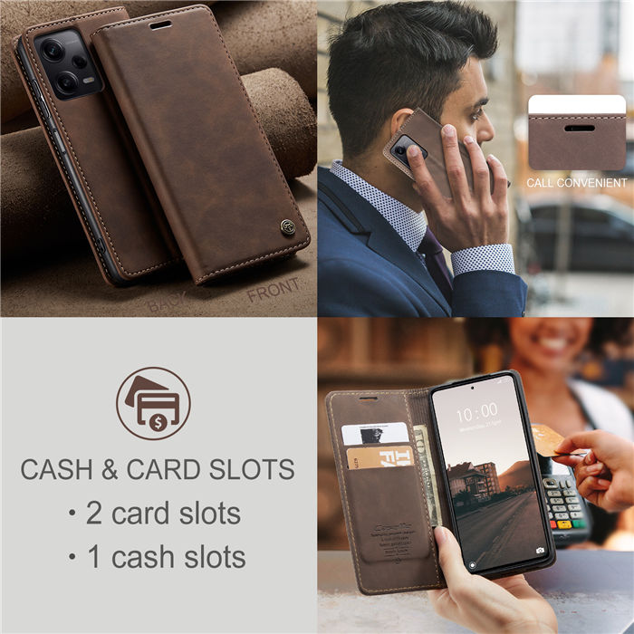 CaseMe Xiaomi Redmi Note 12 Pro Plus Wallet Retro Suede Leather Case