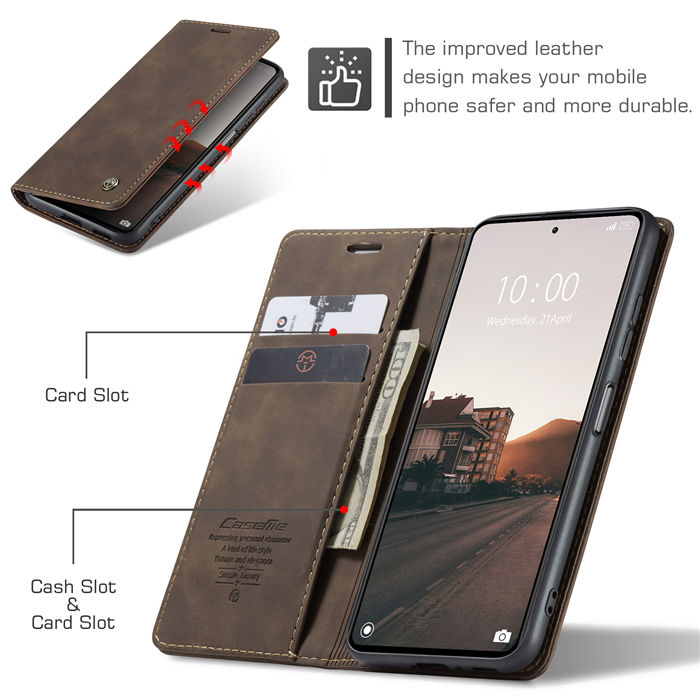 CaseMe Xiaomi Redmi Note 12 Pro Plus Wallet Retro Suede Leather Case