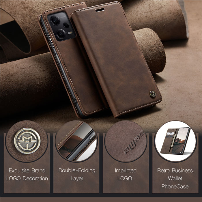 CaseMe Xiaomi Redmi Note 12 Pro Plus Wallet Retro Suede Leather Case