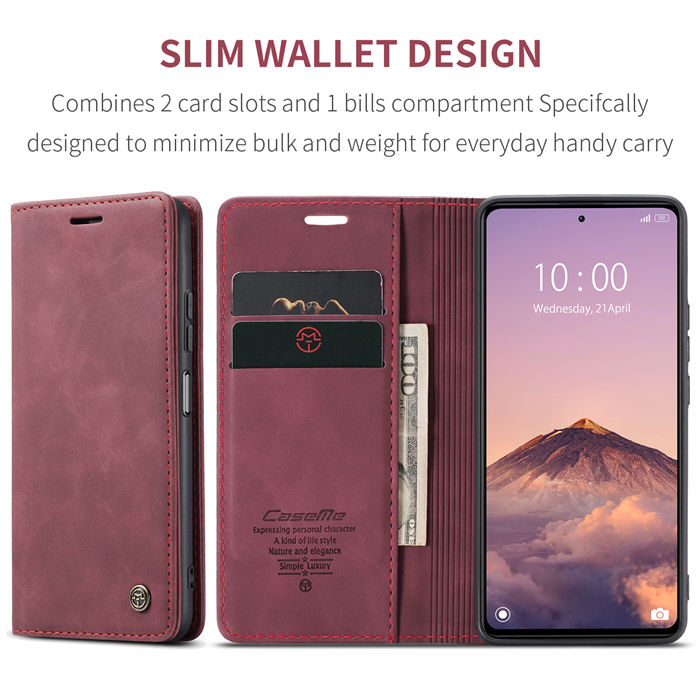 CaseMe Xiaomi Redmi Note 12 Pro Plus Wallet Retro Suede Leather Case