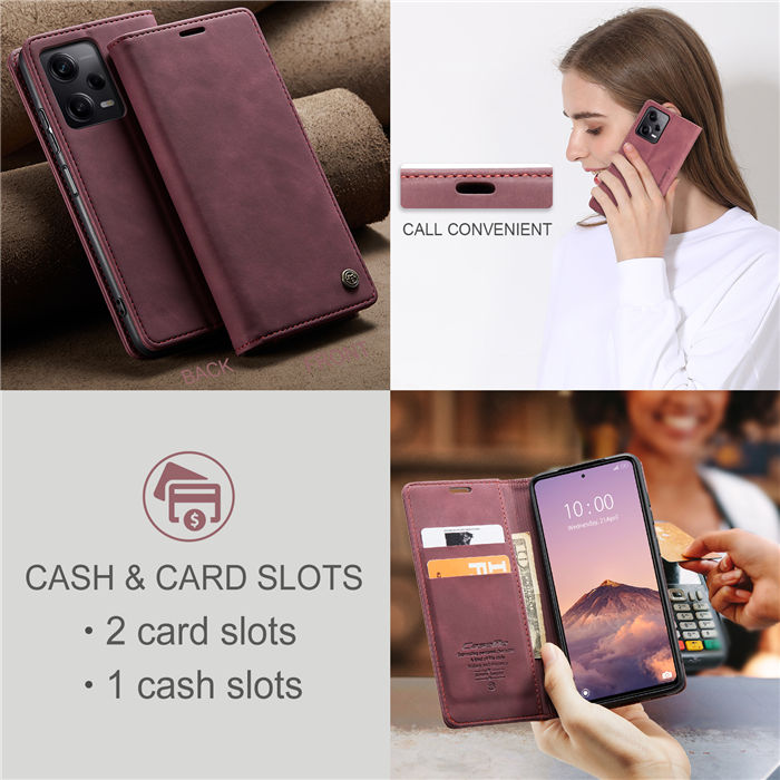 CaseMe Xiaomi Redmi Note 12 Pro Plus Wallet Retro Suede Leather Case