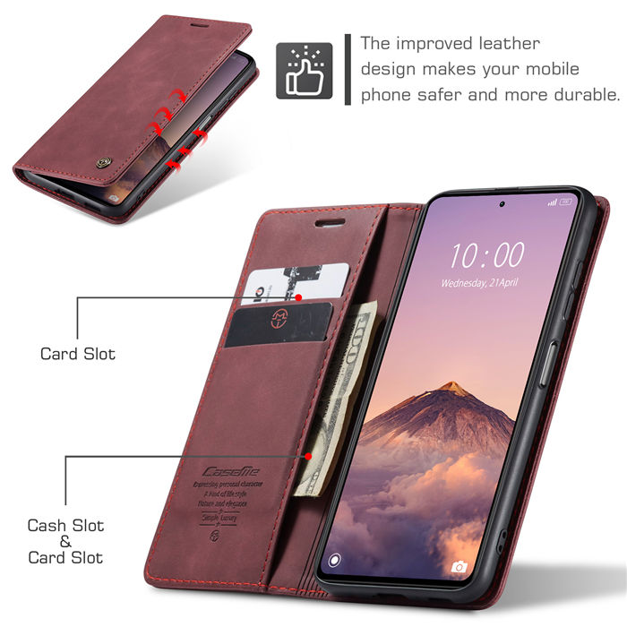 CaseMe Xiaomi Redmi Note 12 Pro Plus Wallet Retro Suede Leather Case