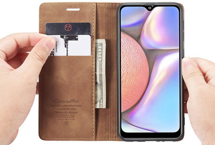 CaseMe Samsung Galaxy A10S Wallet Kickstand Magnetic Flip Leather Case