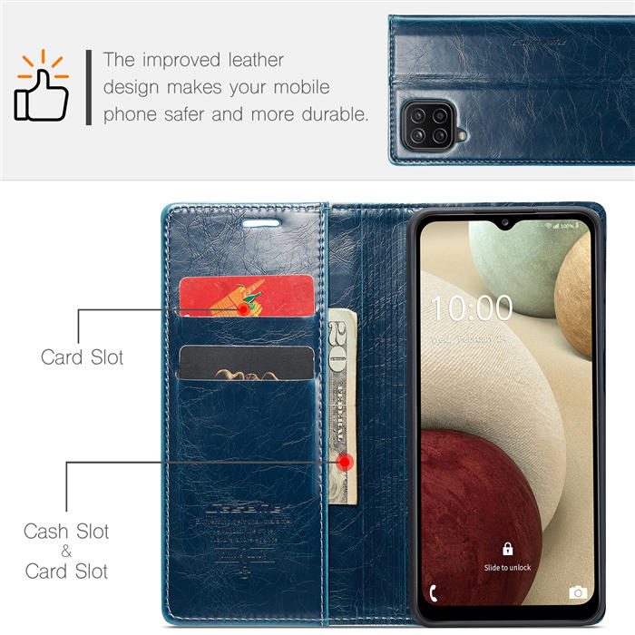 CaseMe Samsung Galaxy A12 Wallet Kickstand Magnetic Flip Case