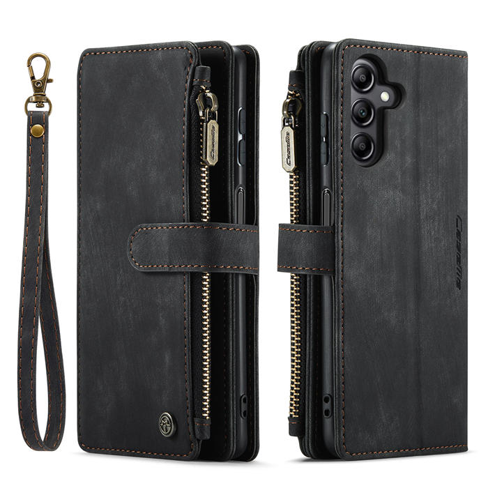 CaseMe Samsung Galaxy A14 5G Wallet kickstand Magnetic Leather Case with Wrist Strap