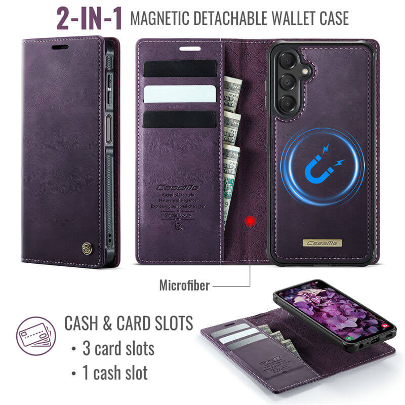 CaseMe Samsung Galaxy A15 2-in-1 Magnetic Wallet Case