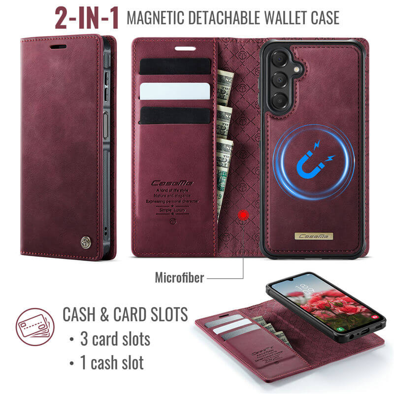 CaseMe Samsung Galaxy A15 2-in-1 Magnetic Wallet Case