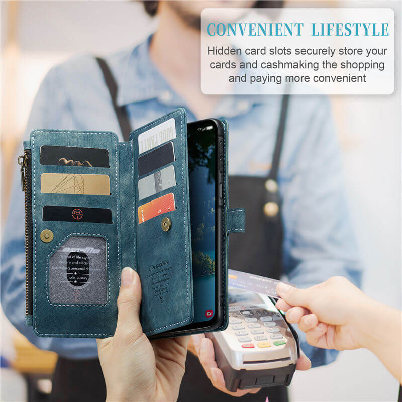 CaseMe Samsung Galaxy A17 Wallet Leather Case with Wrist Strap