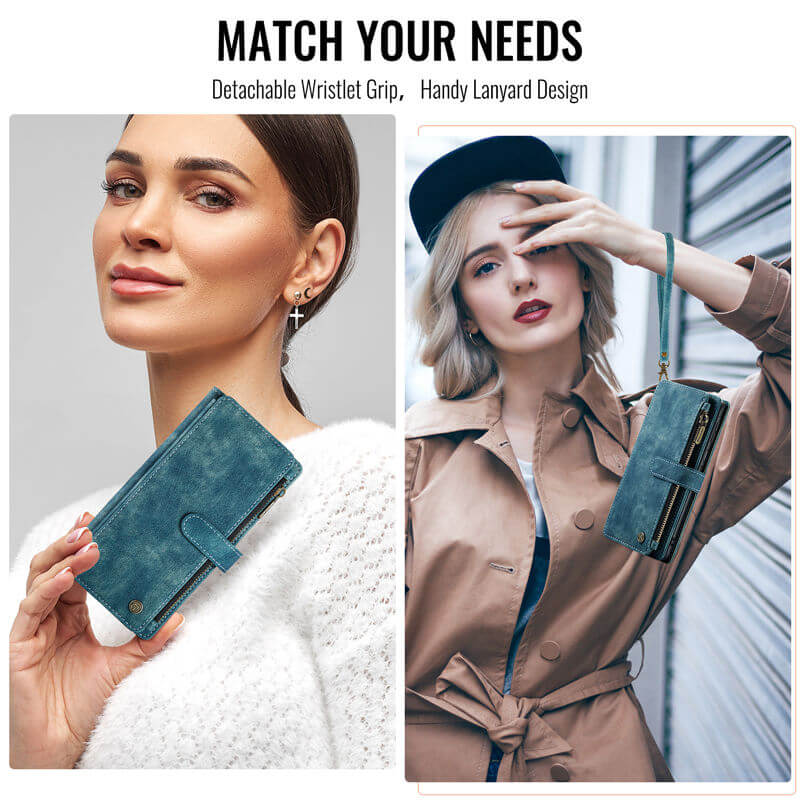 CaseMe Samsung Galaxy A17 Wallet Leather Case with Wrist Strap