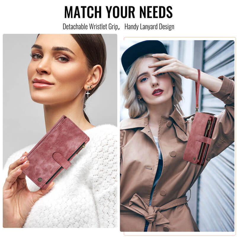 CaseMe Samsung Galaxy A17 Wallet Leather Case with Wrist Strap