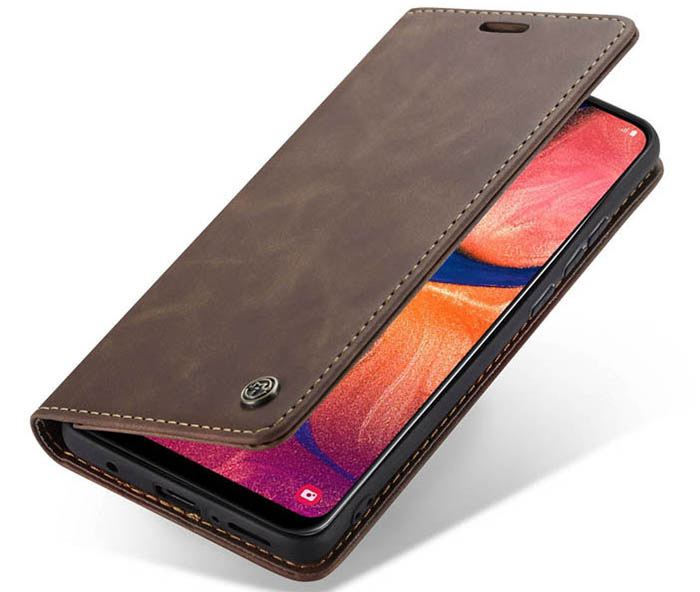 CaseMe Samsung Galaxy A20 Retro Wallet Kickstand Magnetic Flip Leather Case