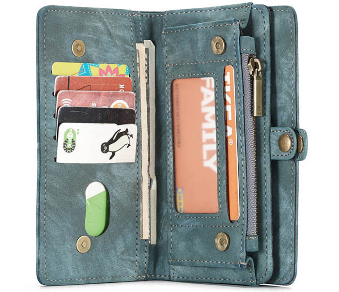 CaseMe Samsung Galaxy A20e Zipper Wallet Magnetic Detachable 2 in 1 Case