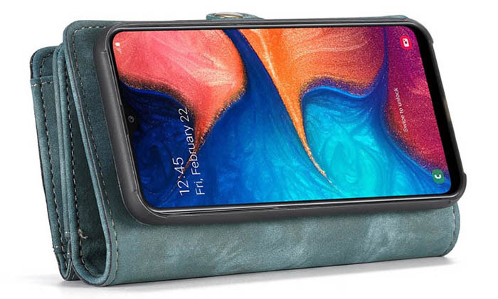 CaseMe Samsung Galaxy A20e Zipper Wallet Magnetic Detachable 2 in 1 Case