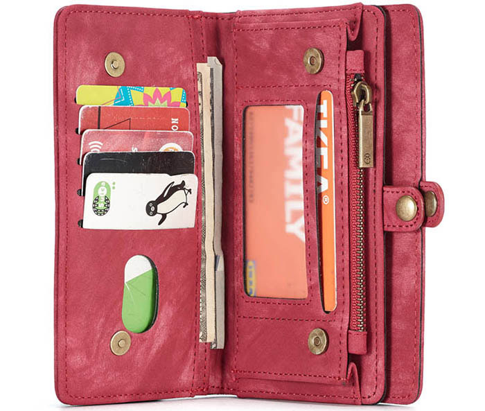 CaseMe Samsung Galaxy A20e Zipper Wallet Magnetic Detachable 2 in 1 Case