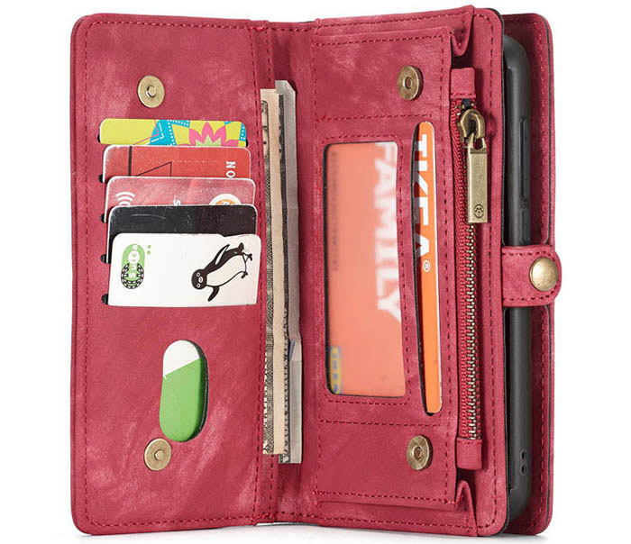 CaseMe Samsung Galaxy A20e Zipper Wallet Magnetic Detachable 2 in 1 Case