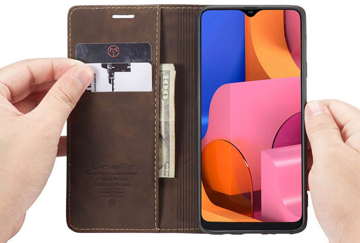 CaseMe Samsung Galaxy A20S Wallet Kickstand Magnetic Flip Leather Case