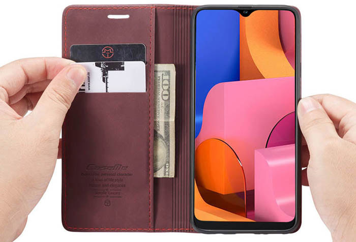 CaseMe Samsung Galaxy A20S Wallet Kickstand Magnetic Flip Leather Case