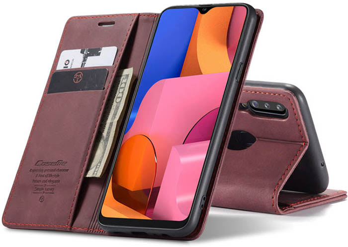 CaseMe Samsung Galaxy A20S Wallet Kickstand Magnetic Flip Leather Case