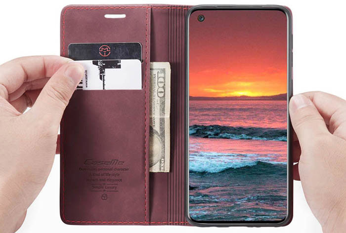 CaseMe Samsung Galaxy A21S Wallet Kickstand Magnetic Flip Leather Case