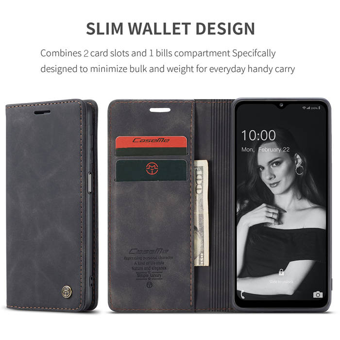 CaseMe Samsung Galaxy A32 5G Wallet Kickstand Magnetic Case Black