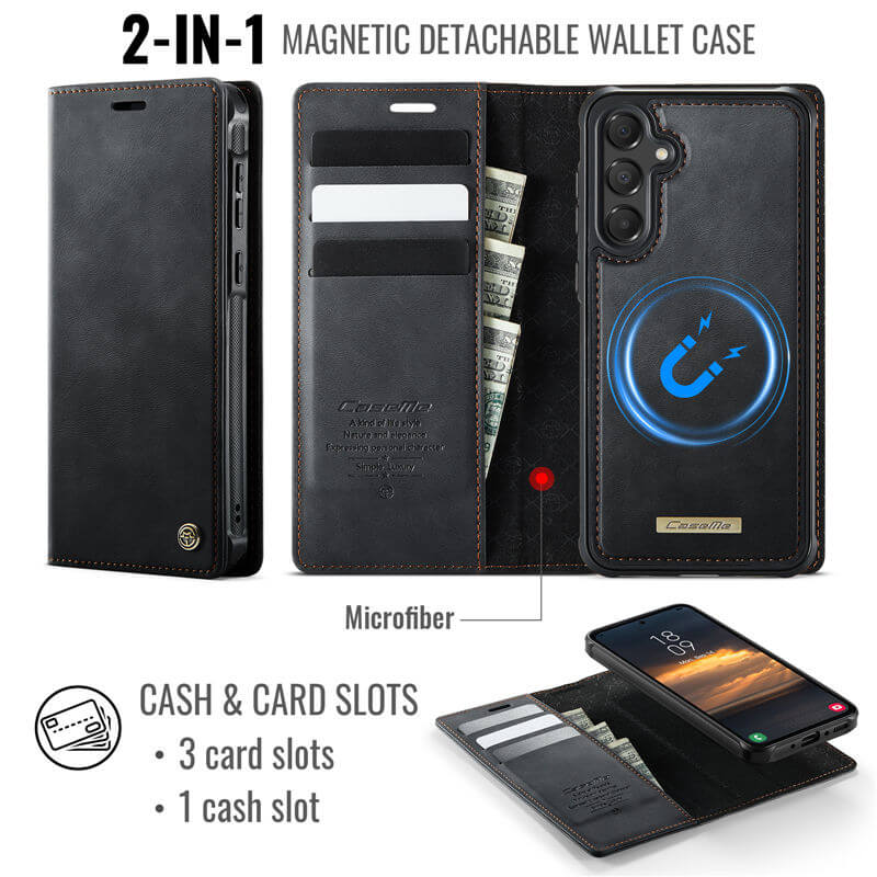 CaseMe Samsung Galaxy A55 2-in-1 Magnetic Wallet Case